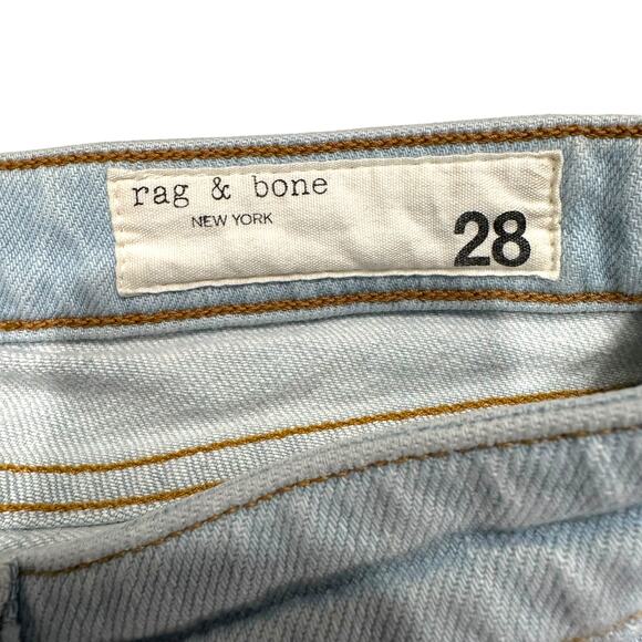 rag & bone Women’s Dre Low Rise Ripped Hem Jeans in Melrose Light Wash - Sz 28 - Picture 8 of 10